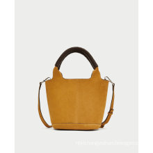 Mustard Yellow Split Suede Tote Bag